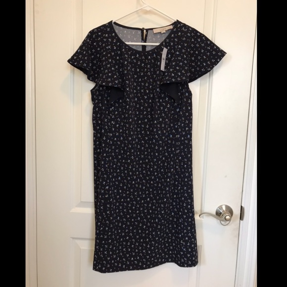 NWT. LOFT petaled flutter tie waist dress - Picture 2 of 4